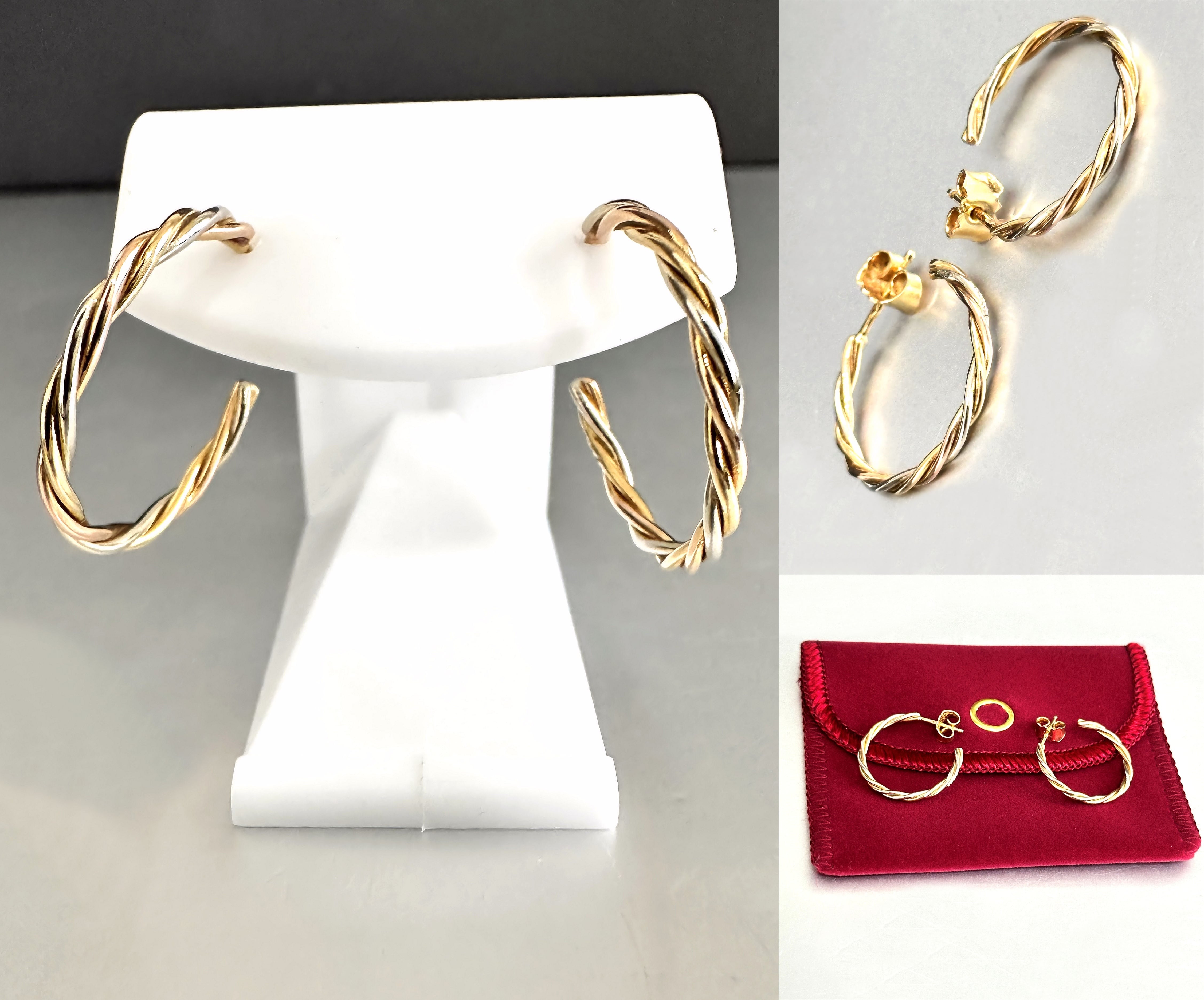 CARTIER / カルティエ トリニティ ピアス ツイスト フープ K18 スリー