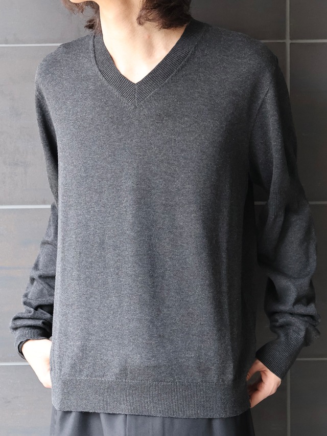 【AWARE/26AW】DOMANI V-NECK SWEATER/grey