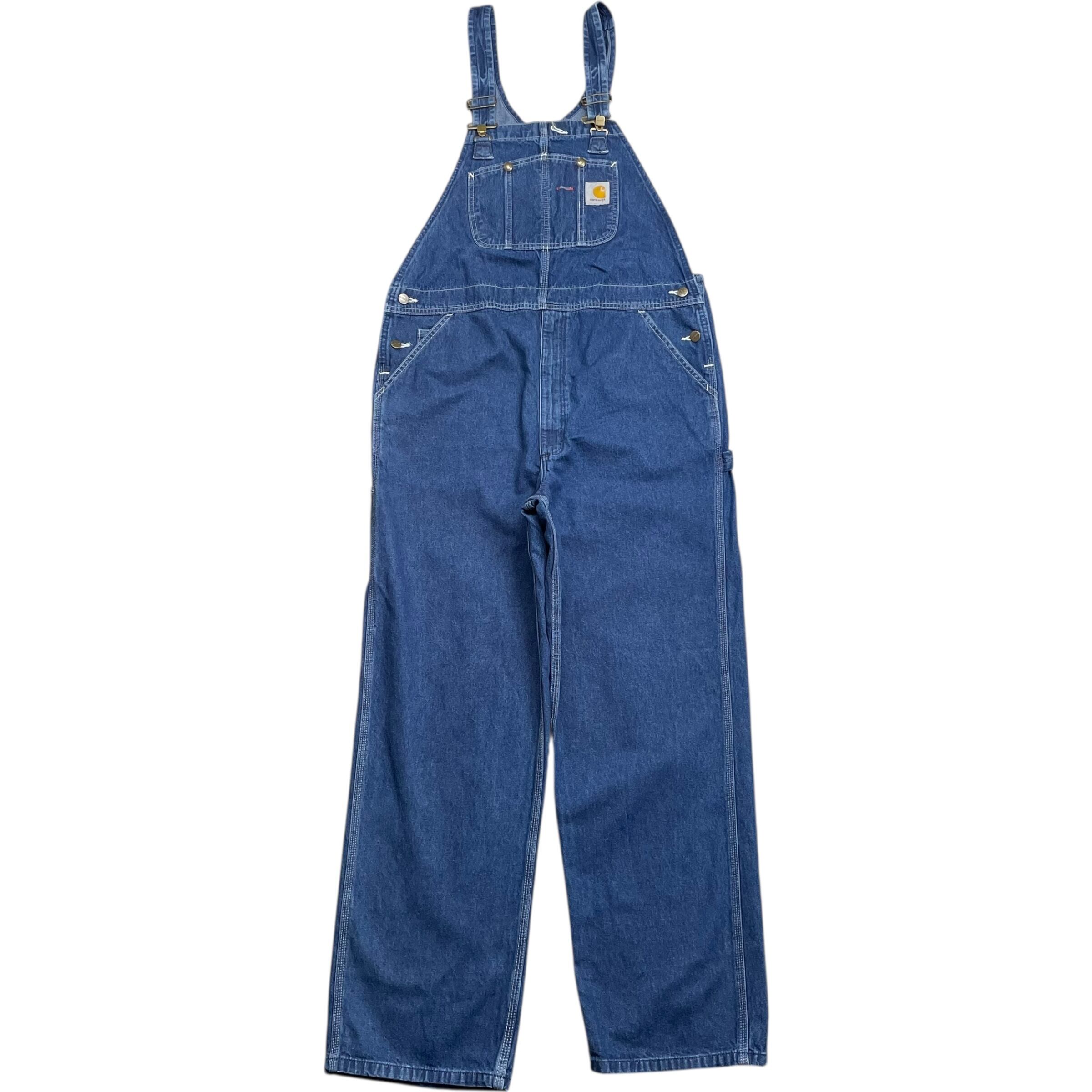 《実寸 W41L32》 Carhartt カーハート デニム オーバーオール ブルー no.7914
