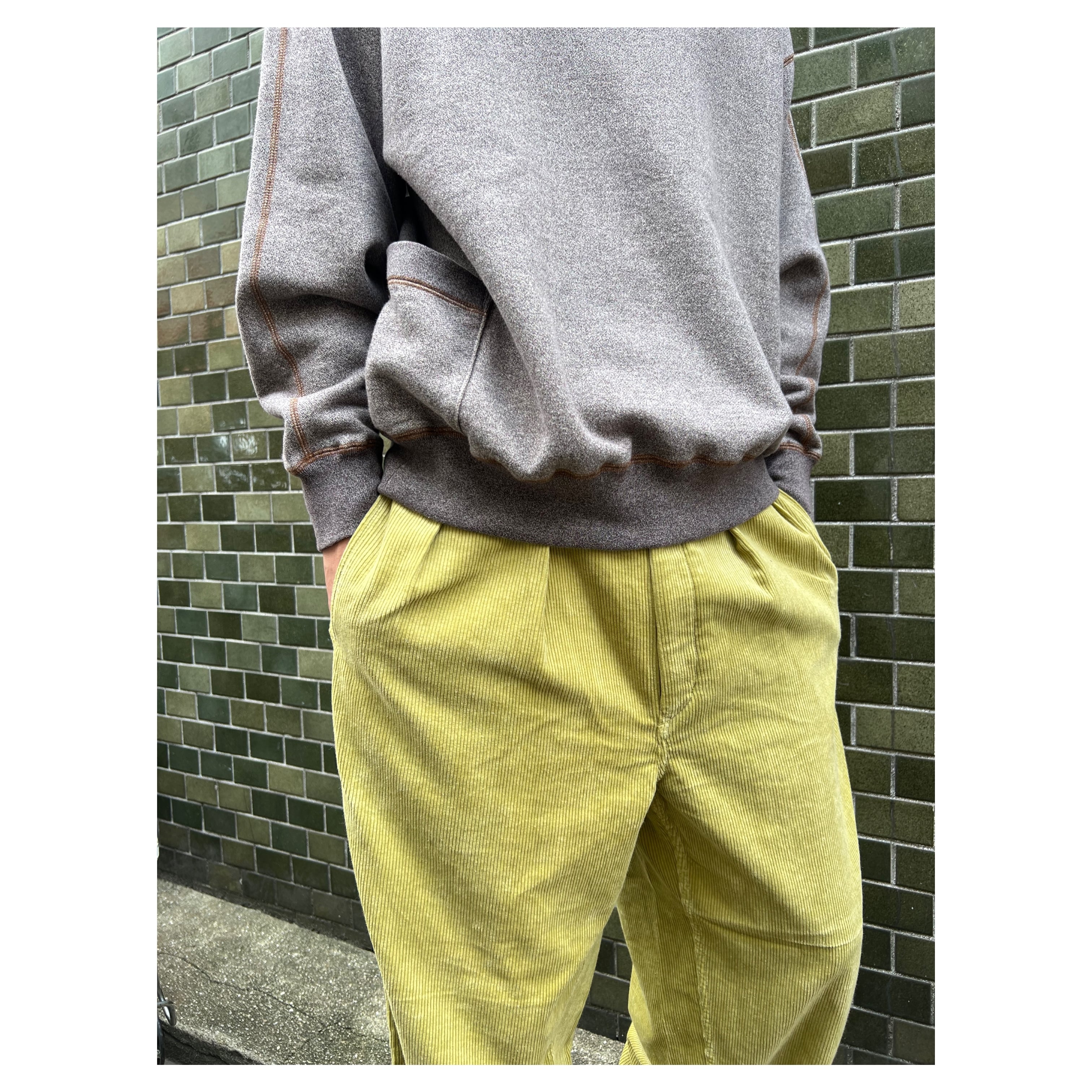 NOROLL / THICKWALK CORDS PANTS LIME GREEN | THE NEWAGE CLUB