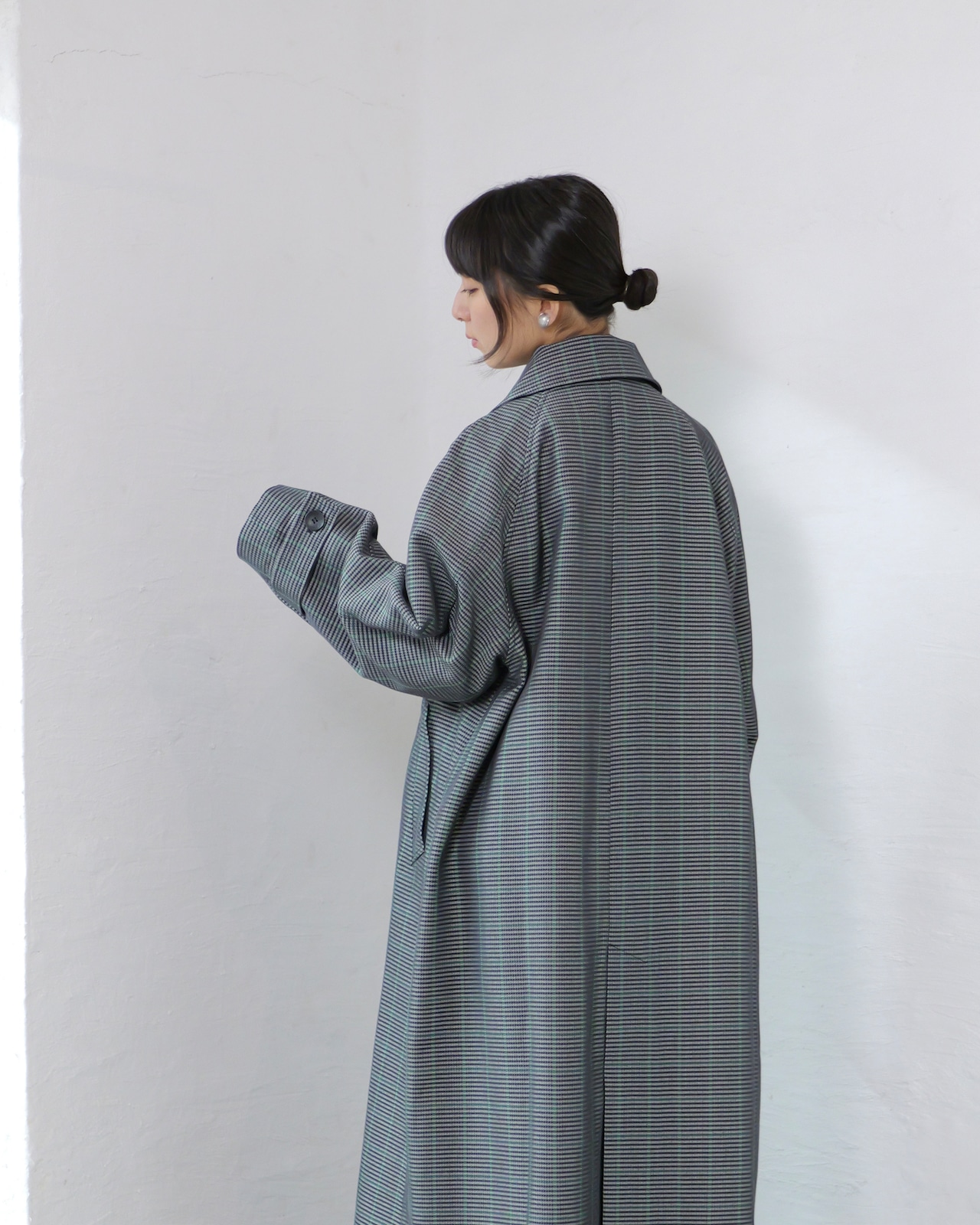 FOURAM - GRAMPIANS CORD COAT :Gray|グレンチェック/グランピアンズウールコート