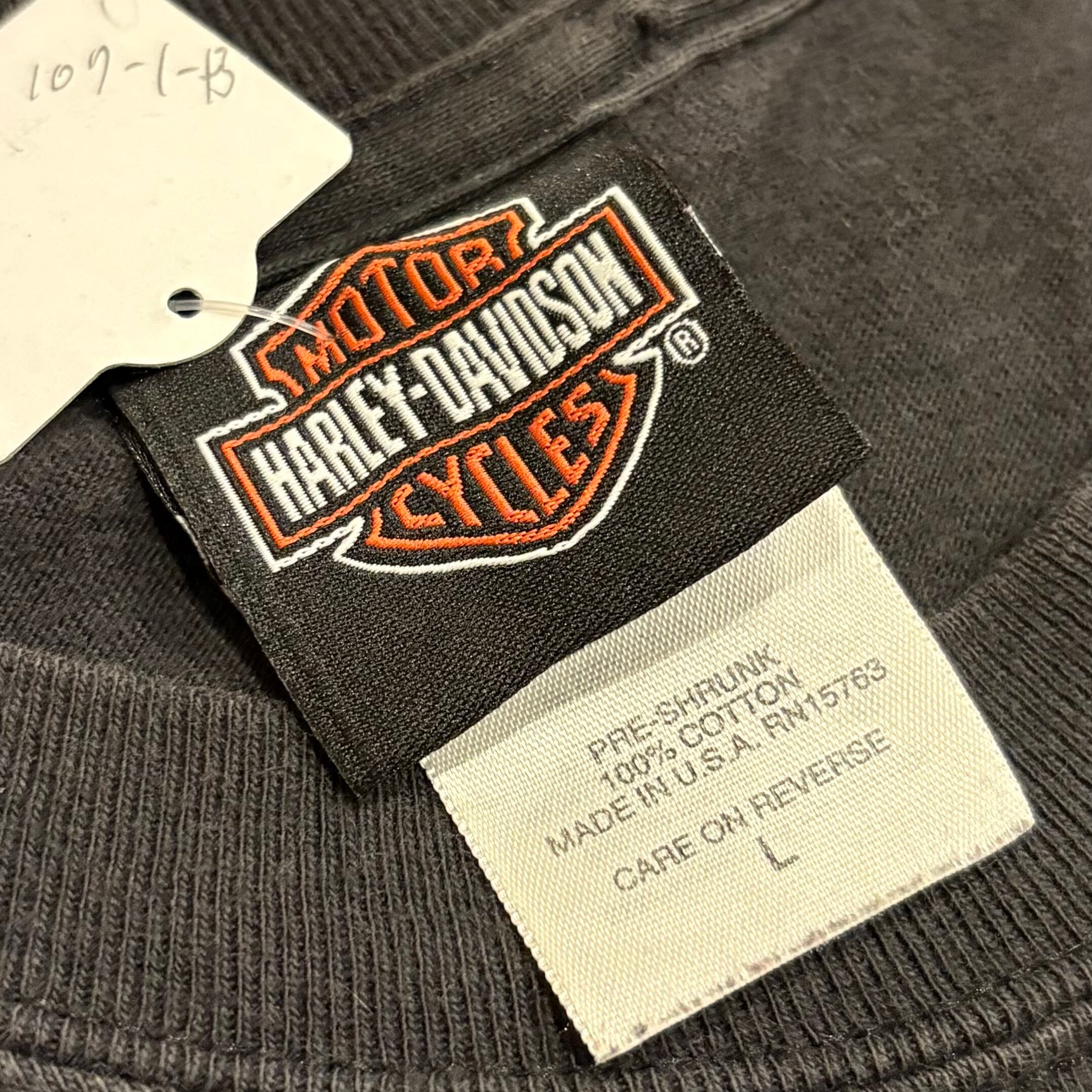 00's HARLEY DAVIDSON ポケット フレイム ロンT ﾌﾚｲﾑﾎﾟｹｯﾄ】00's Harley-Davidson Tee | 下北沢SPiKe＆SPiCe