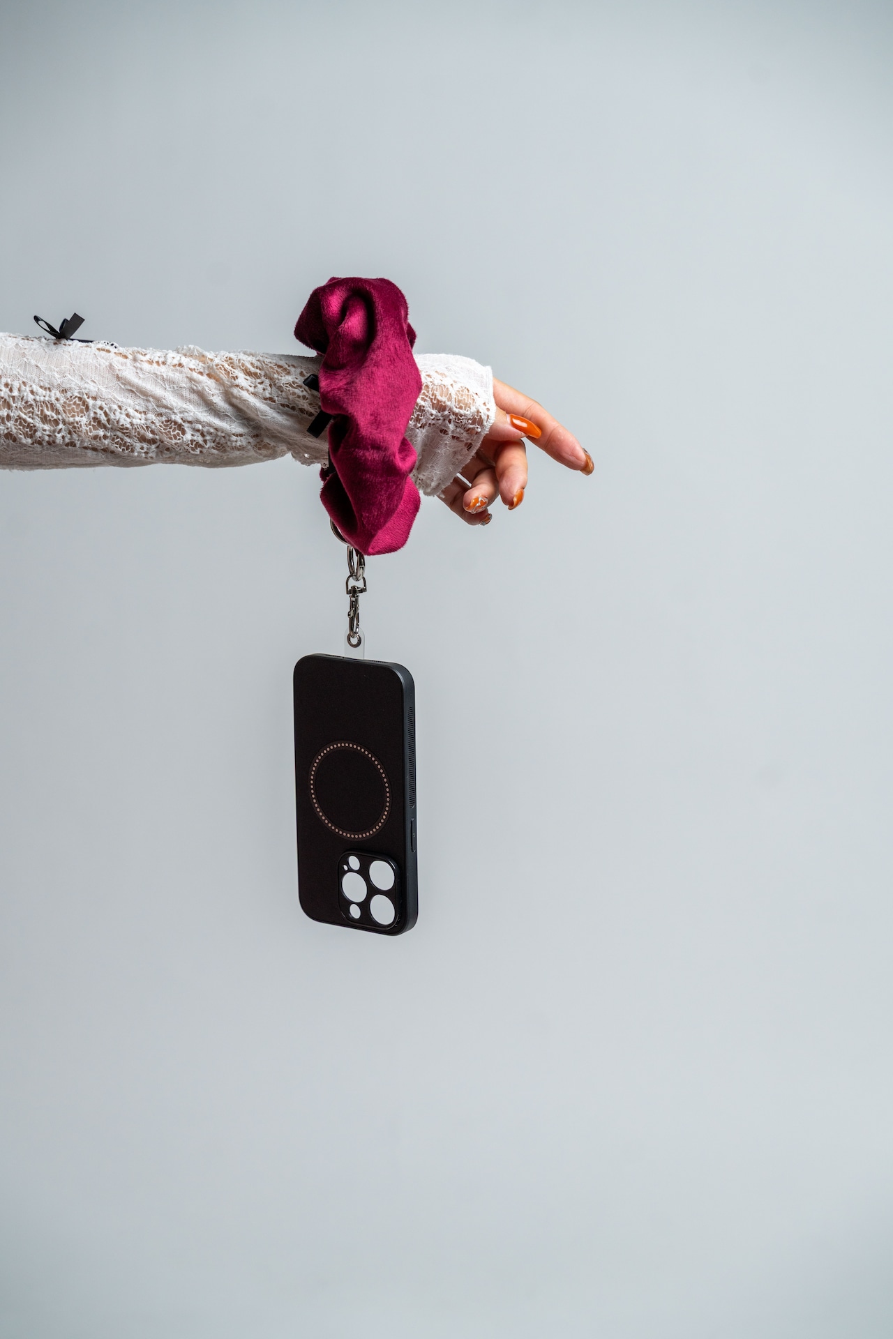 3way velour strap Red