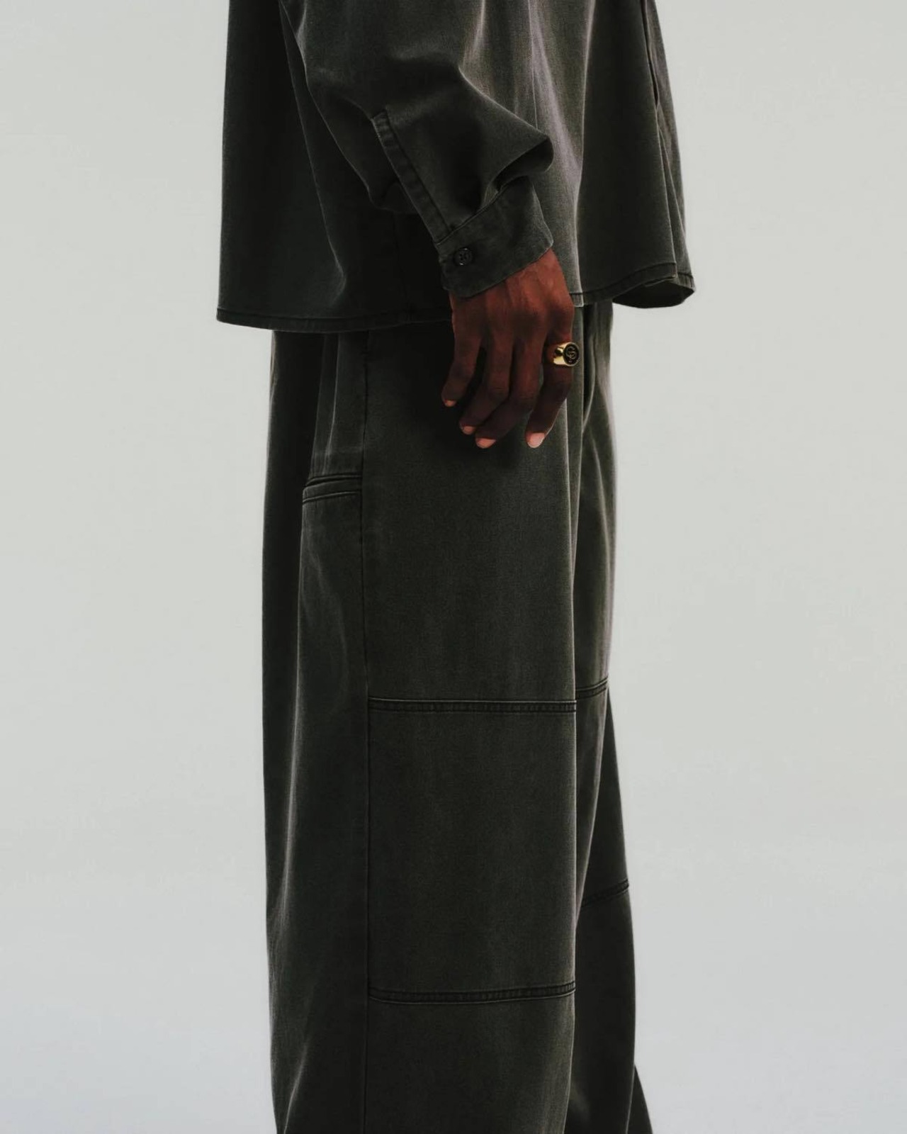 Pigment Coating T/R Twill Double Knee Work Trousers