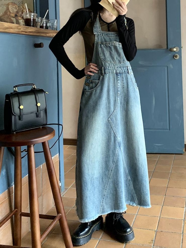 Denim suspenders skirt（デニムサスペンダースカート）c-514