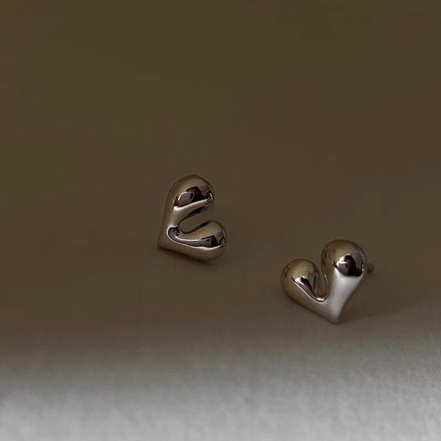 S925 Rough heart pierce (P121-2)