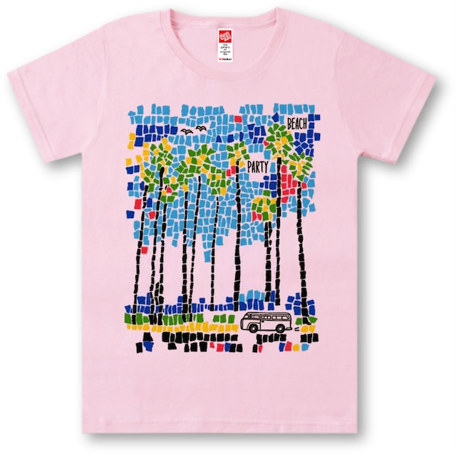 #398 Tシャツ BEACH PARTY/PNK