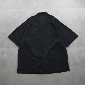 Tommy Bahama Silk open-collar shirt black [XL] 古着