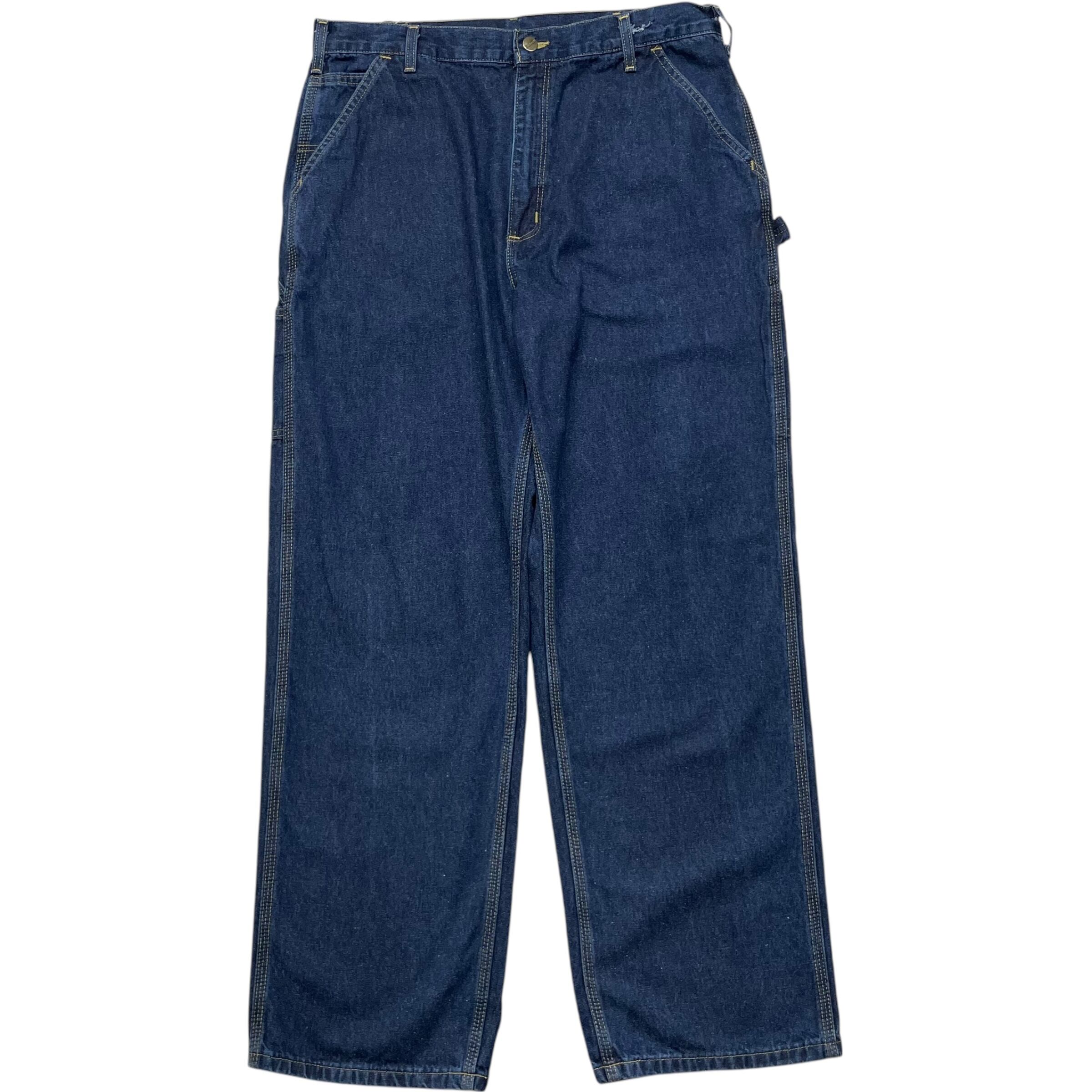 《実寸W35L31》 Carhartt カーハート デニムパンツ ペインターパンツ 革パッチ no.7000
