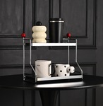 小物 収納 ラック 化粧品収納 2層 収納棚 メイクアップオーガナイザー アクセサリー 玄関 おしゃれ 北欧