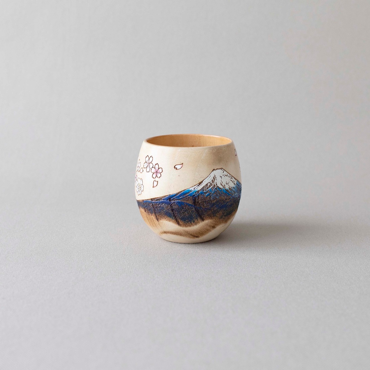 【エッグカップ】青富士に桜 Egg-shaped cup