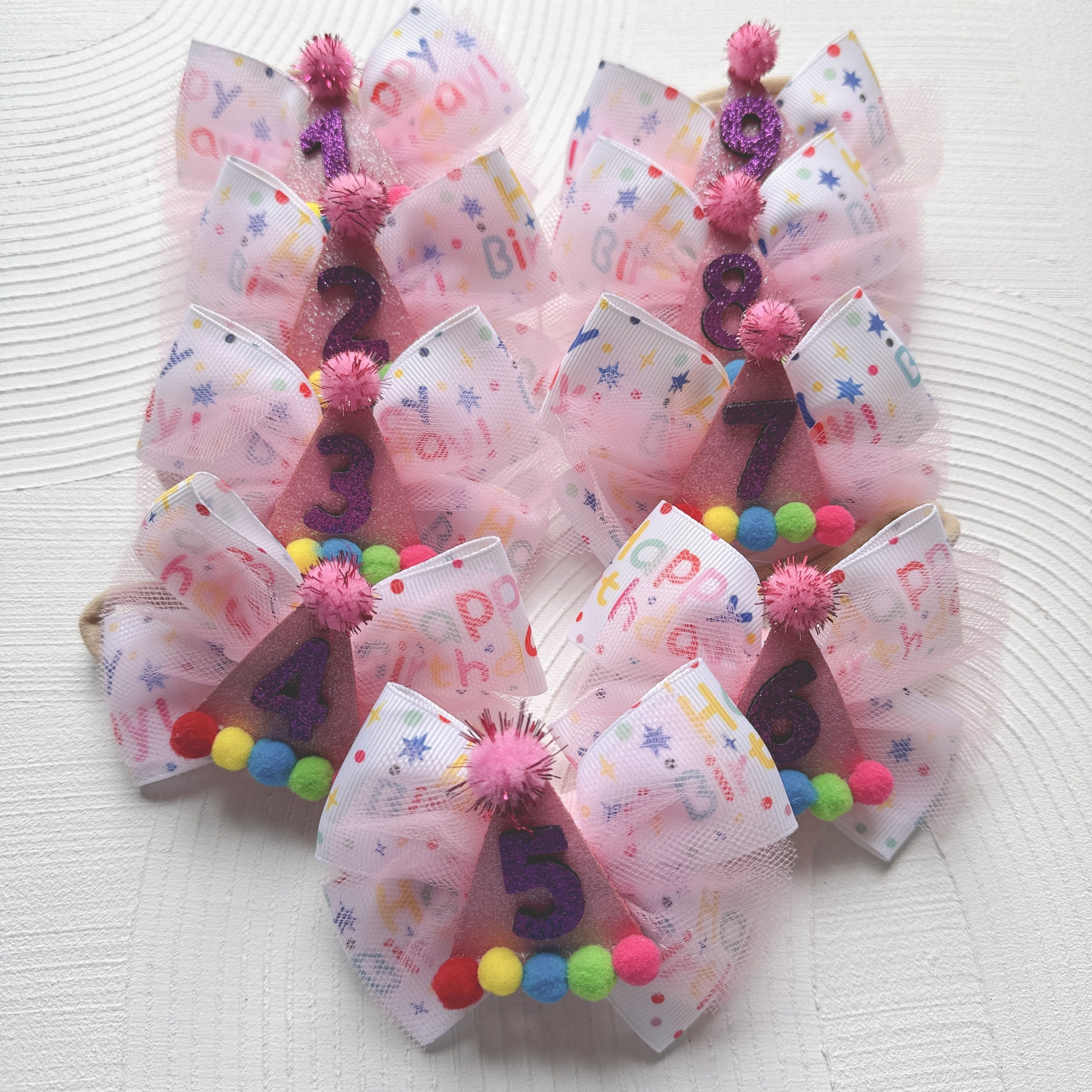 Birthday の年齢おリボンヘアバンド