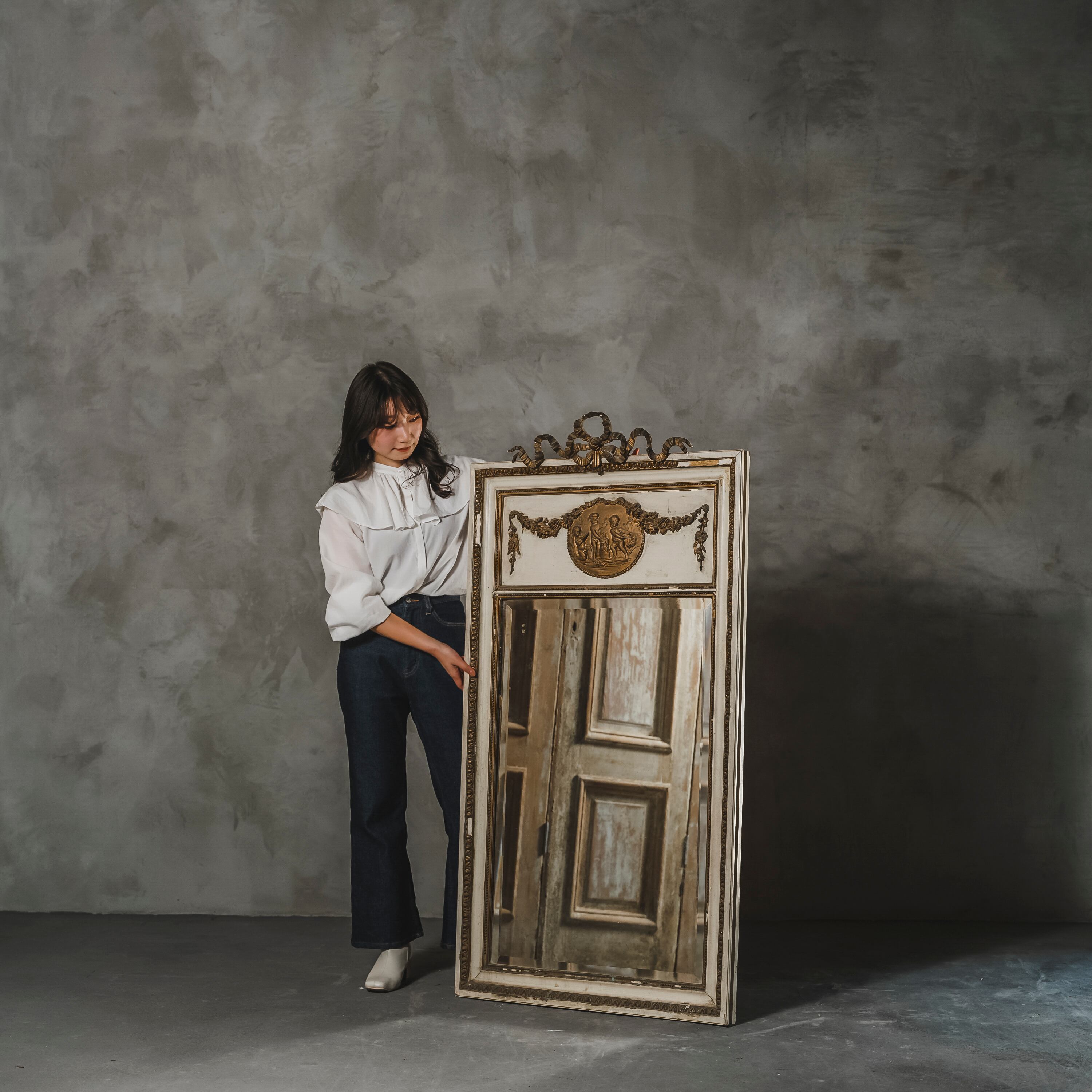 ミラー/フレンチミラー/アンティークミラー/店舗什器/鏡/フレームミラー/アンティーク/ディスプレイ