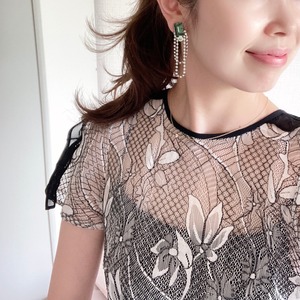 【ピアス・イヤリング】人気　クリスタルガラスのロングピアス・イヤリング　アクセサリー