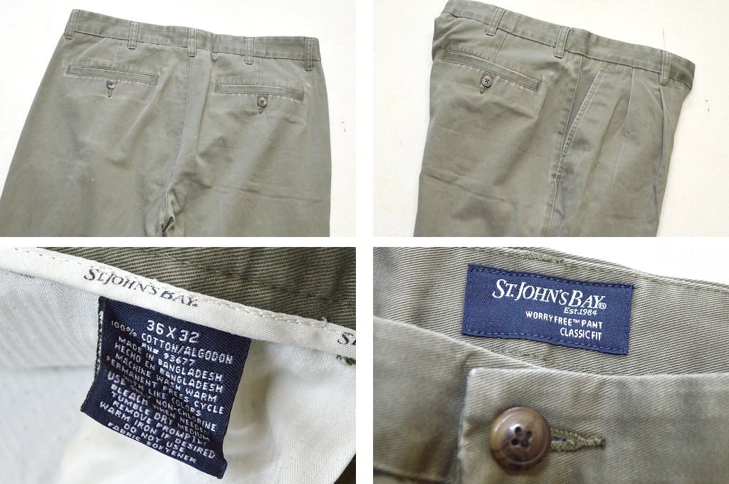 USA古着 90s ST.JOHN‘SBAY チノパン 2タック ワイド ワーク USA古着 90s ST.JOHN'SBAY チノパン 2タック ワイド ワーク USA