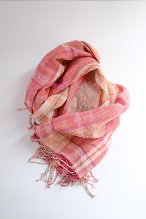 Hand-woven silk scarf /  夢見花　#2