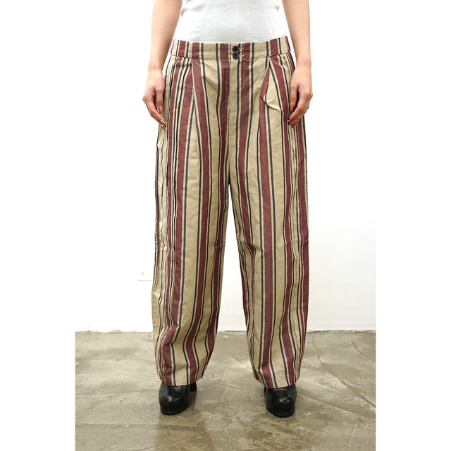 [Aleksandr Manamis] (アレクサンダーマナミス) 2220242  PANEL DETAIL WIDE PANT (STRIPE)