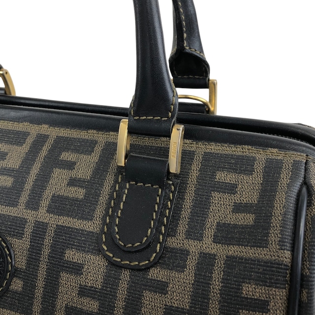 FENDI フェンディ ズッカ ショルダーバッグ ブラック FFロゴ PVC ミニボストン 2way vintage ヴィンテージ オールド ec36sk