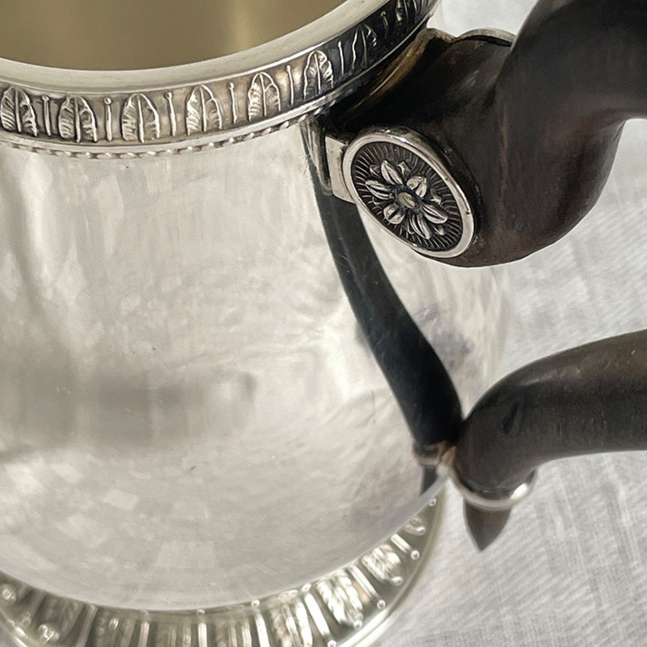 ミルクピッチャー　クリストフル　クリストフルシルバー　シンプルデザイン　エボニーハンドル　Christofle Gallia 19twd30