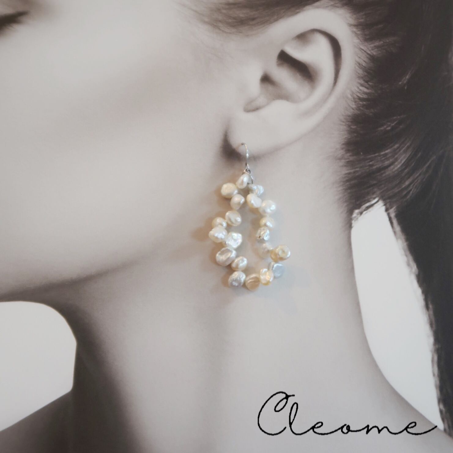 2WAYパールピアス　ケシパール　淡水真珠　本真珠