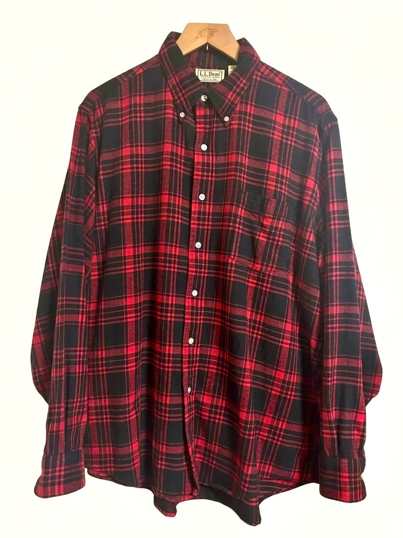 90s L.L.Beanエルエルビーン メインガイド ウールシャツ赤×黒USA製 80〜90s USA製 LL BEAN エルエルビーン チェックシャツ | PAY ID
