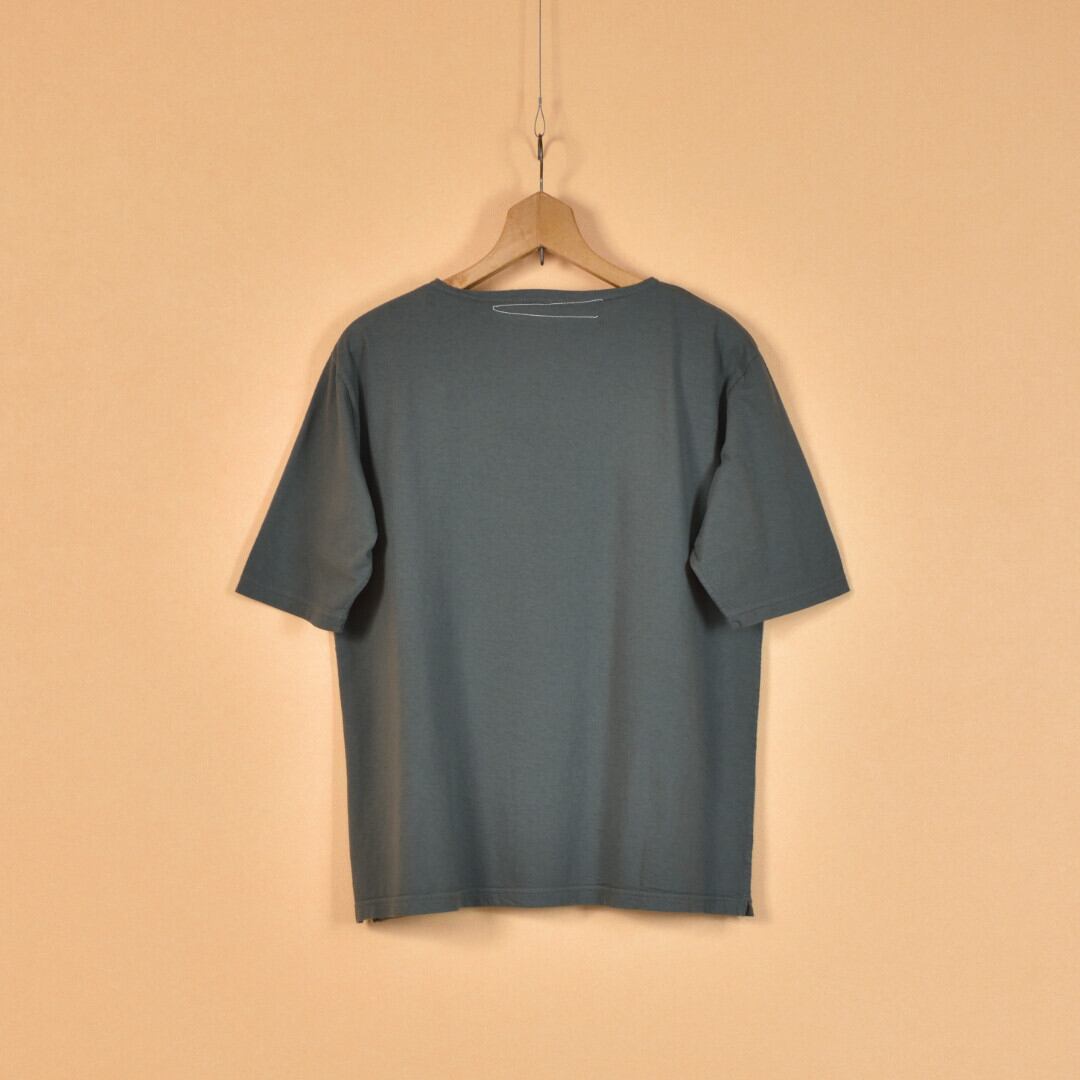 Fabrique en planete terre ファブリケアンプラネテール 後染め5分袖ボートネックTシャツ・オーシャングレイ