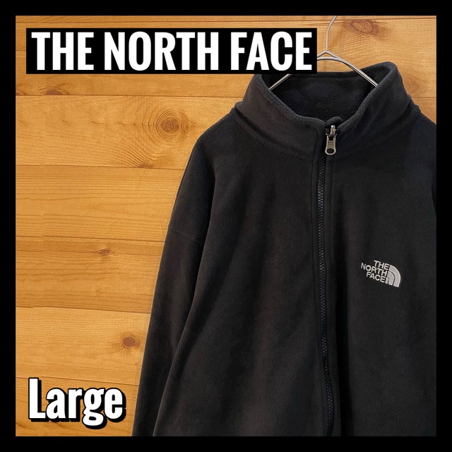 【THE NORTH FACE】フリースジャケット フルジップ 刺繍ロゴ メンズL  アメリカ古着