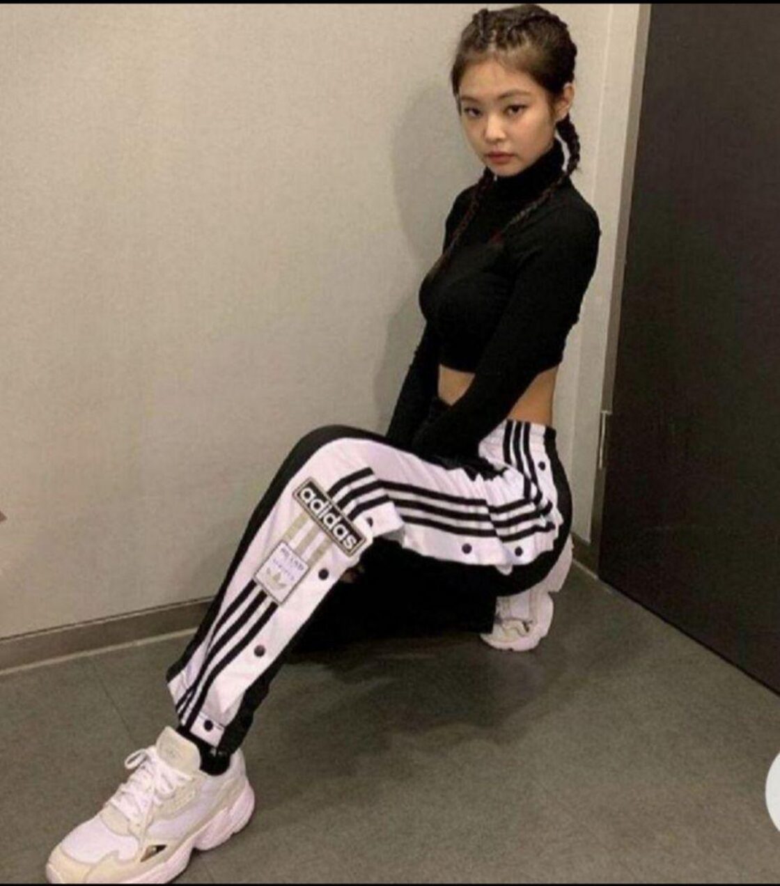 adidas スナップパンツ 黒 女性L アディブレイク ジャージ ジェニー 