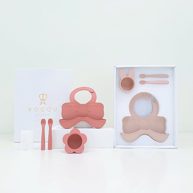新品未使用！ヒグチユウコ×rockyourbaby(ロックユアベビー)まとめ売り ROCOU】離乳食食器 ファーストセット（ビブ+ボウル+スプーン