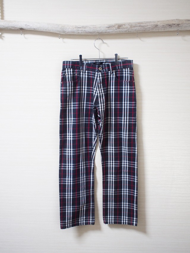 【Burberry】navy-check design pants