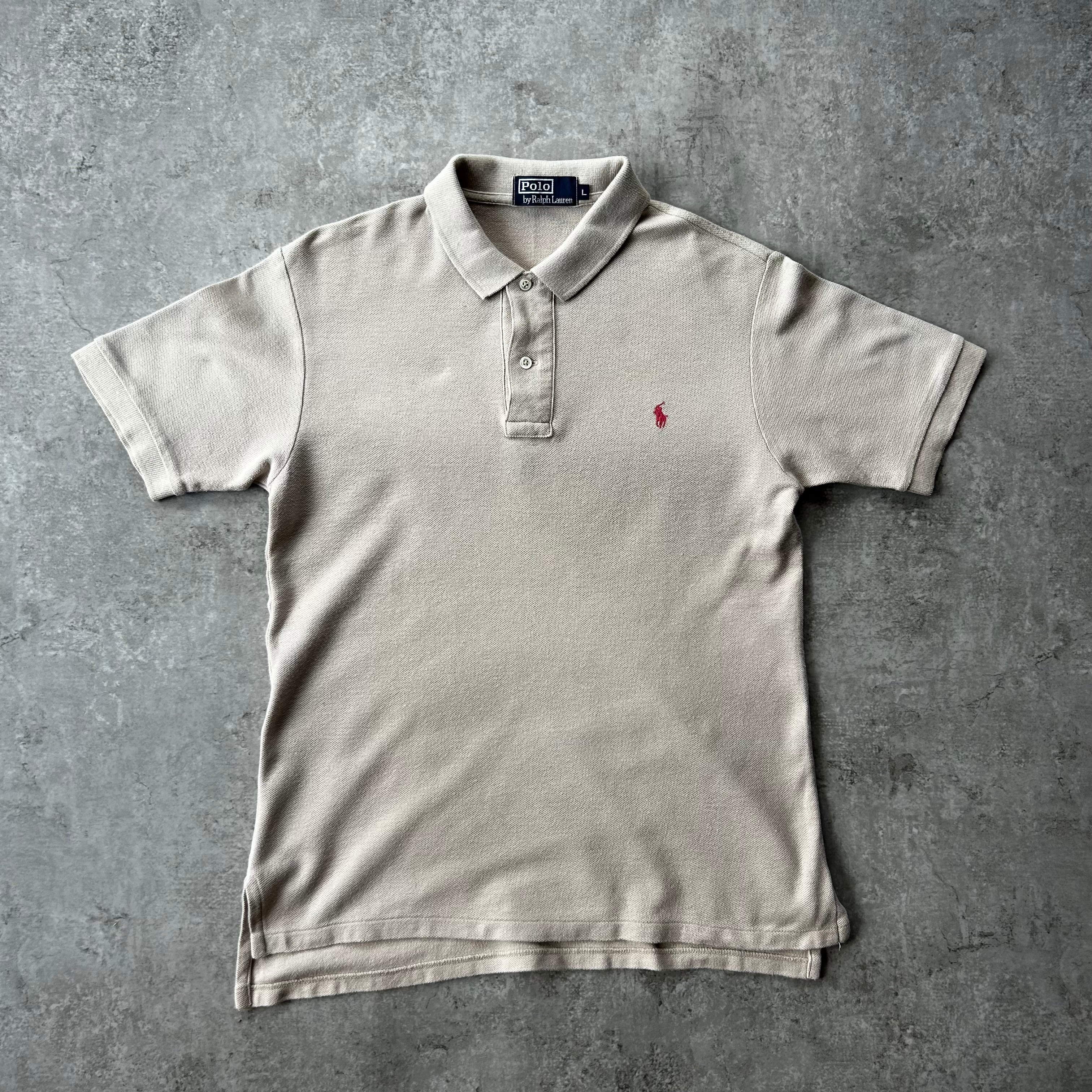 90s ラルフローレン 総柄レーヨンシャツ ネイビー×レッド L CLAYTON