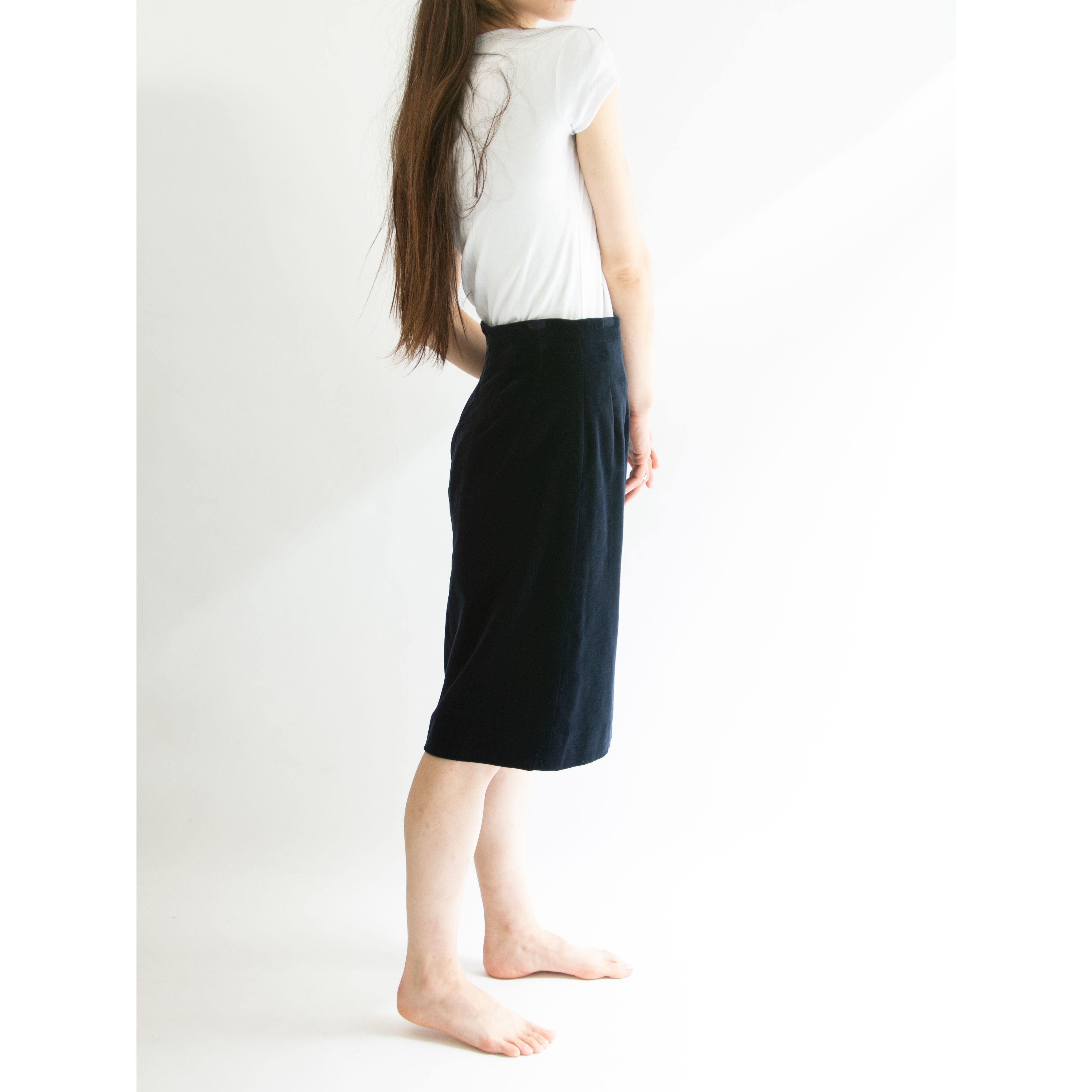 【CELINE】Made in France 80's cotton velvet skirt（セリーヌ フランス製コットンベルベットスカート）2a
