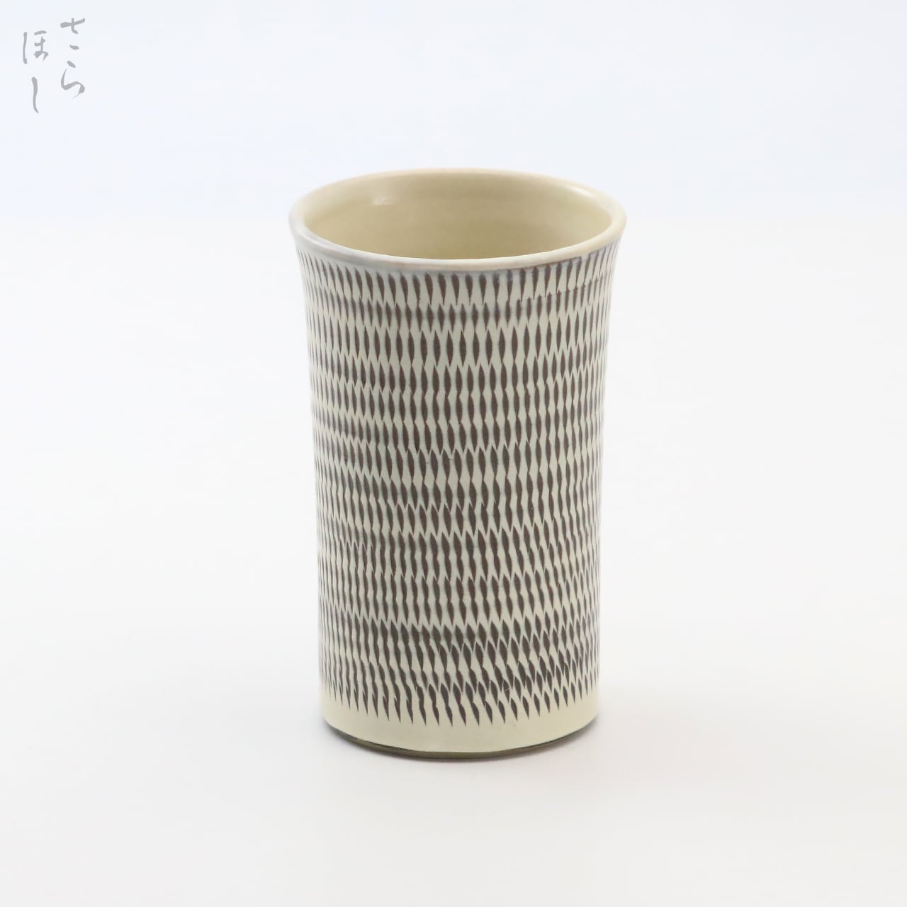 【再入荷】小鹿田焼 小袋窯 4寸フリーカップ 飛びかんな 白 高さ約12cm 陶器 和食器 民藝