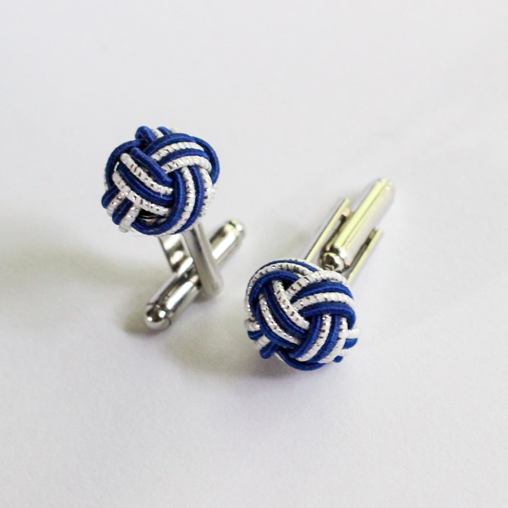 ギフトにおすすめ】水引あわじ玉カフス＆ネクタイピンセット 桐箱入り