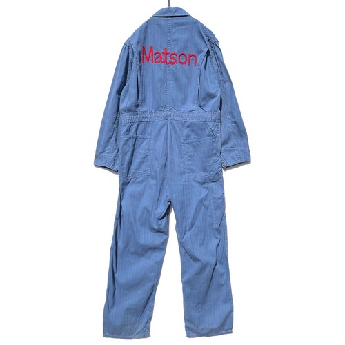 [Calco - Union Made] Vintage HBT All-in-one Jumpsuit [1950s-] Vintage Herringbone Twill All In One
