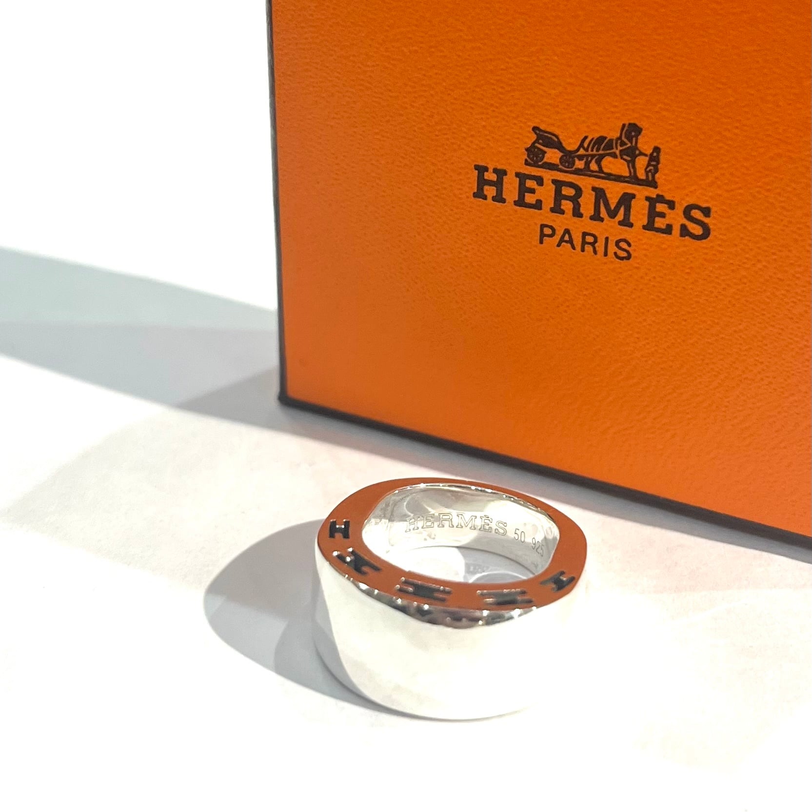 希少 【HERMÈS】【10号】1931 HERMES Hロゴ エルメスシルバー925リング
