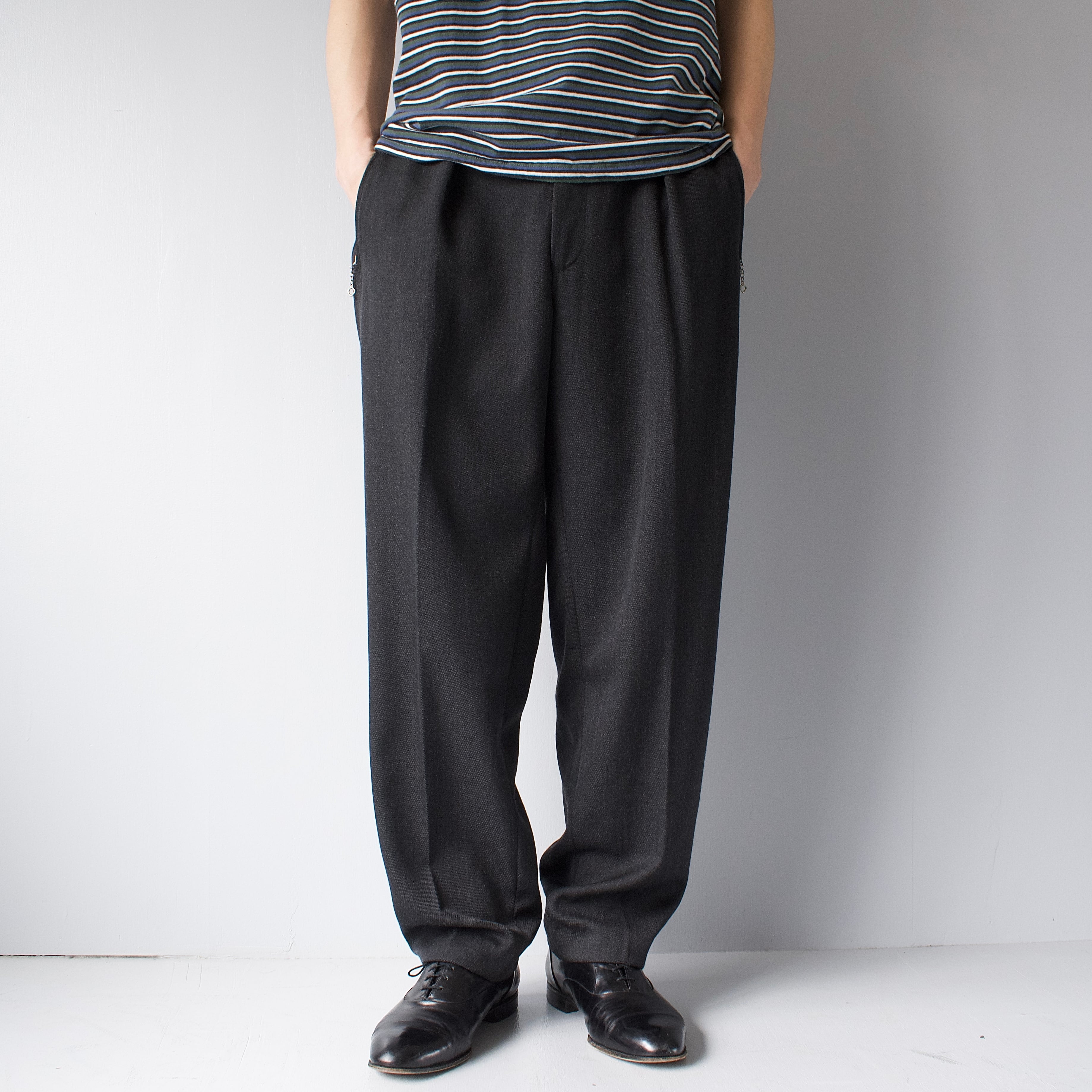 Christian Dior” 90's~ Double Tucks Design Wide Trousers | FINCH