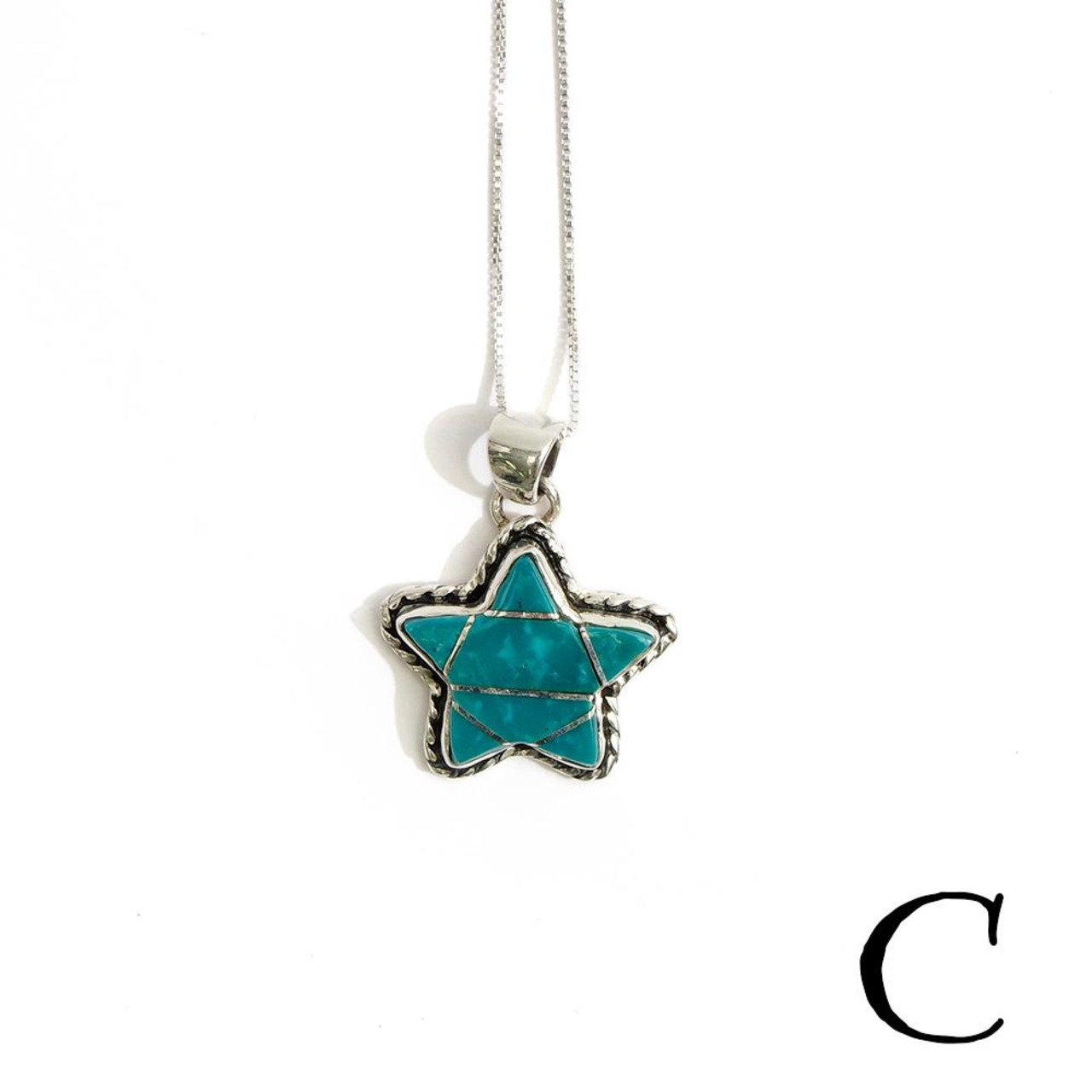 【INDIAN JEWELRY インディアンジュエリー】Navajo Turquoise Star pendant James Maygoats ナバホ ターコイズ スターペンダント ジェームス・メイゴート作