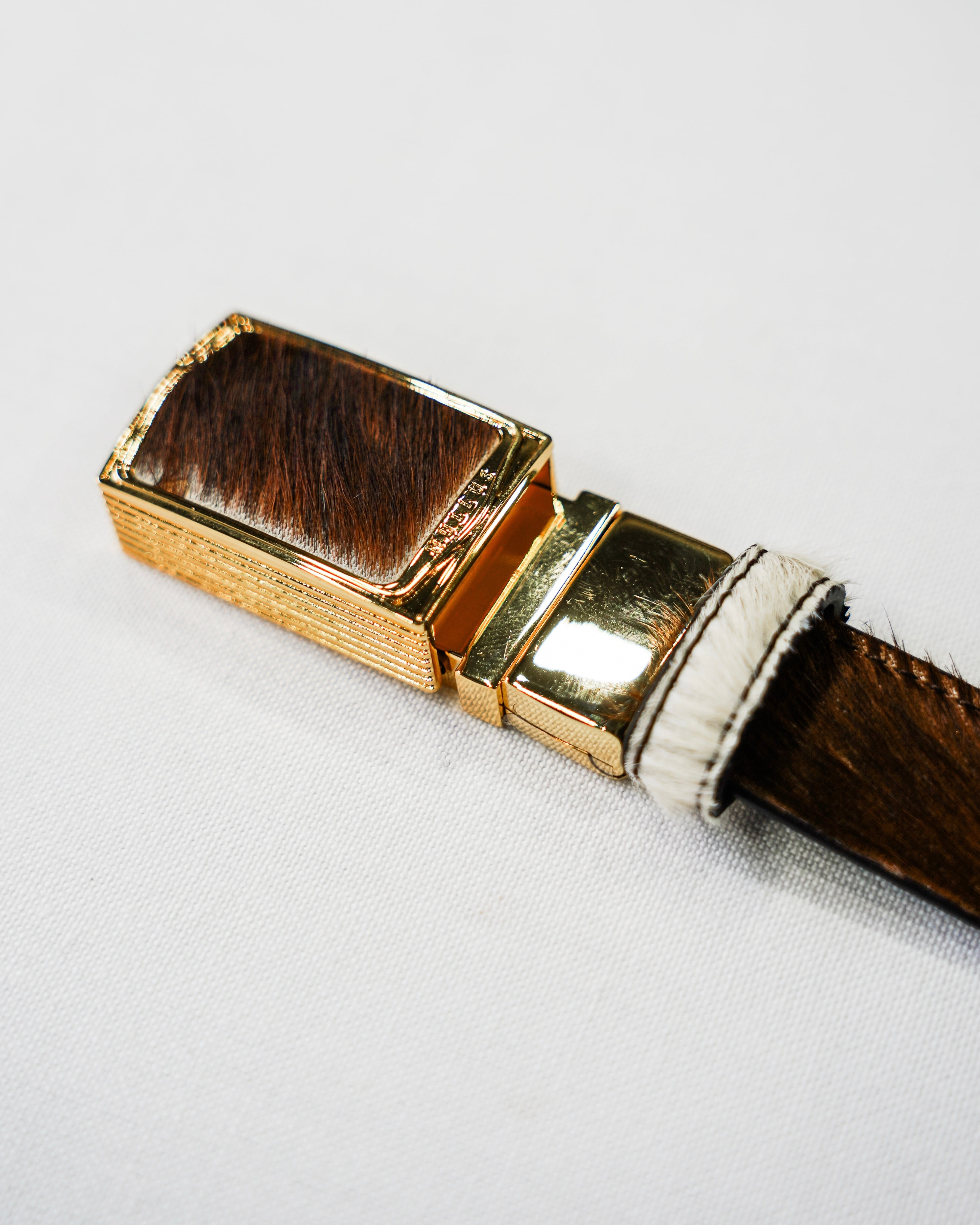 NULLUS SS26 Reversible Pony Hair Calfskin Belt | hypeofficial
