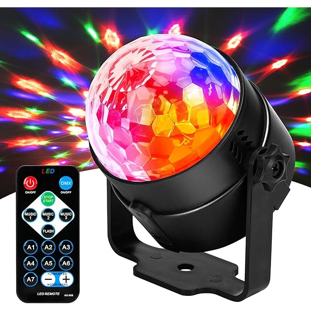 JYX ミラーボール ディスコライト ステージライト LED ポータブル 7色