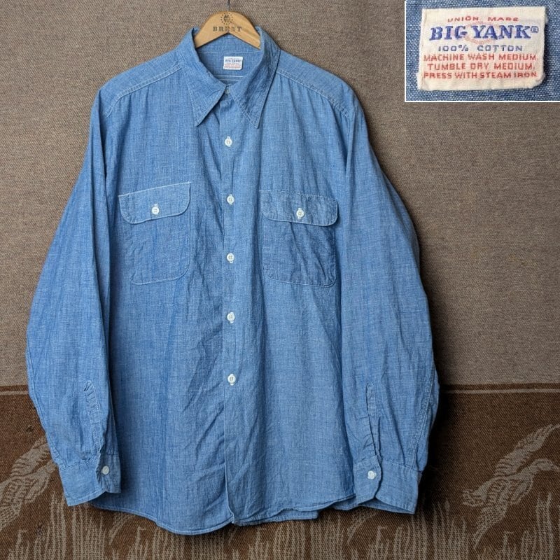 BIG YANK 60s オリジナル　シャンブレー　ヴィンテージ 60s～ BIG YANK Chambray Work Shirt | Wonder Wear ヴィンテージ古着