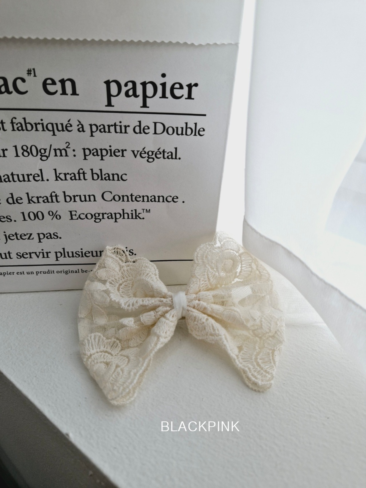 [BLACKPINK] Accessory) Rose Lace Hair Clip / [블랙핑크] 악세)장미레이스집게핀