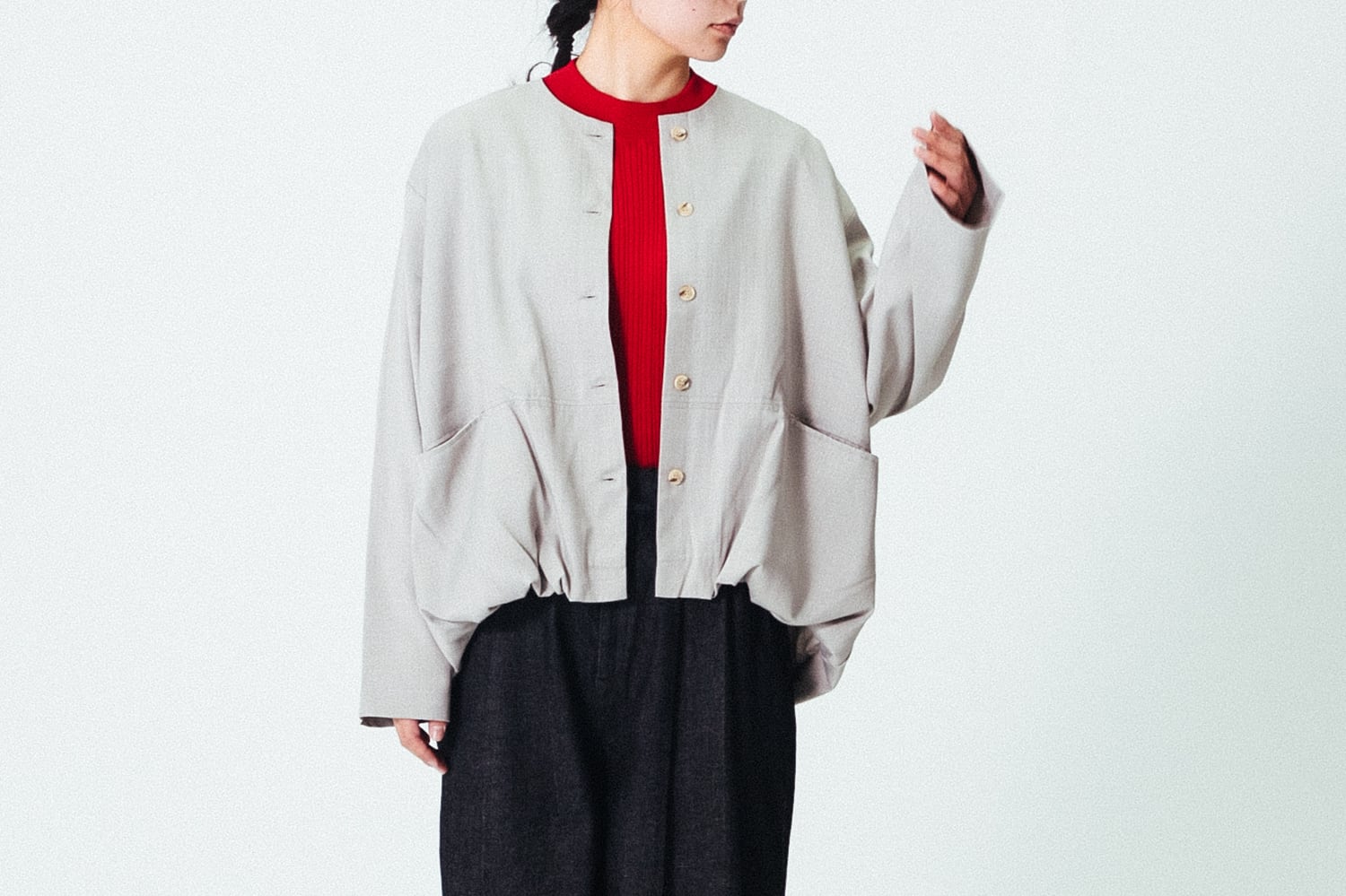 DRAPE TWILL BALLOON JACKET : ドレープツイル バルーン ジャケット