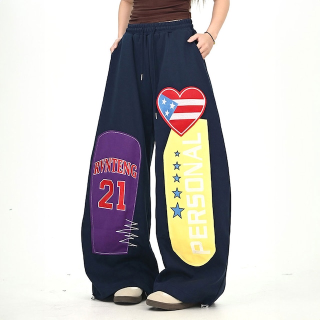 スターアメカジワイドスウェットパンツ 2col R01053