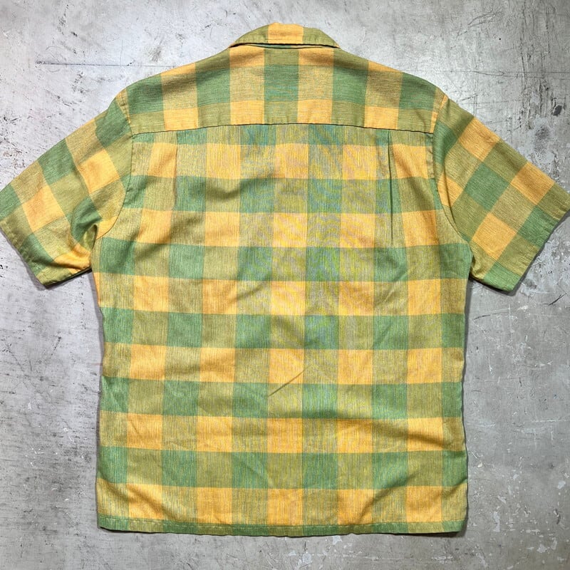 60's 70's BRENT ブレント ブロックチェックオープンカラー 60's 70's BRENT ブレント ブロックチェックオープンカラー