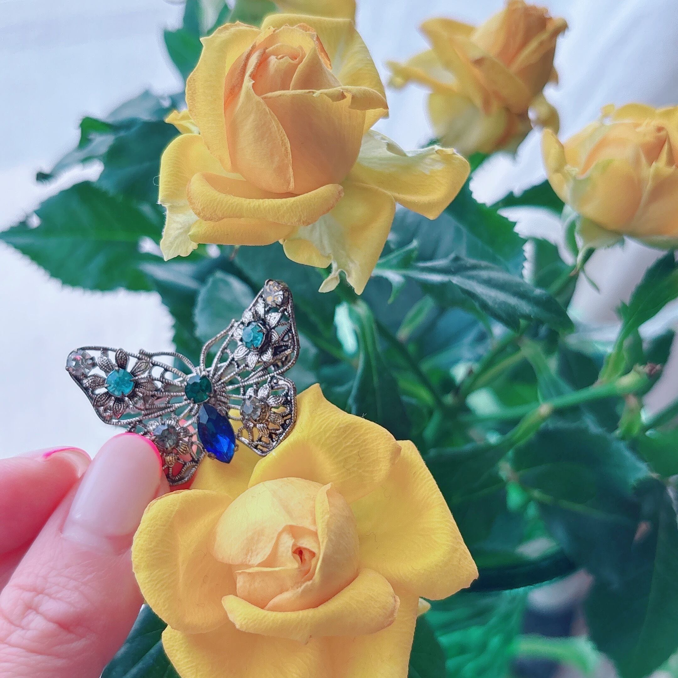 TRIFARI Vintage 50s - 60s silver tone leaves brooch ヴィンテージ