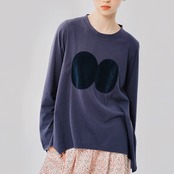 アシメヘムモチーフアップリケTシャツ i0261