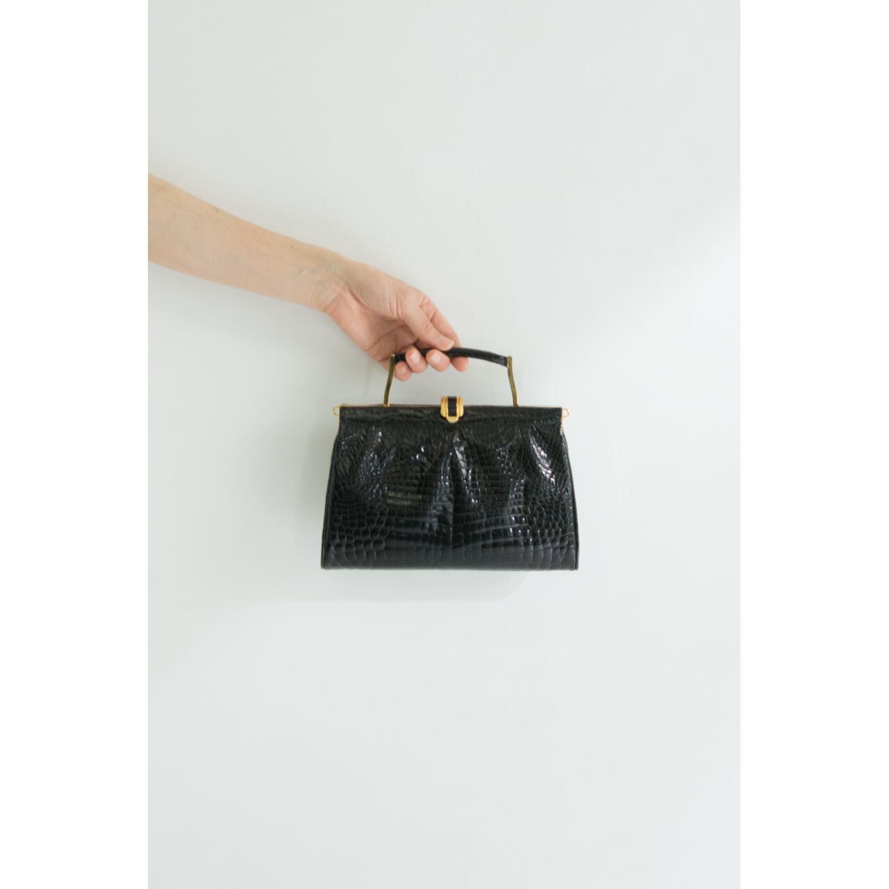 【Made in Italy】Crocodile leather hand bag（イタリア製 クロコダイルレザーハンドバッグ クラッチ）5d