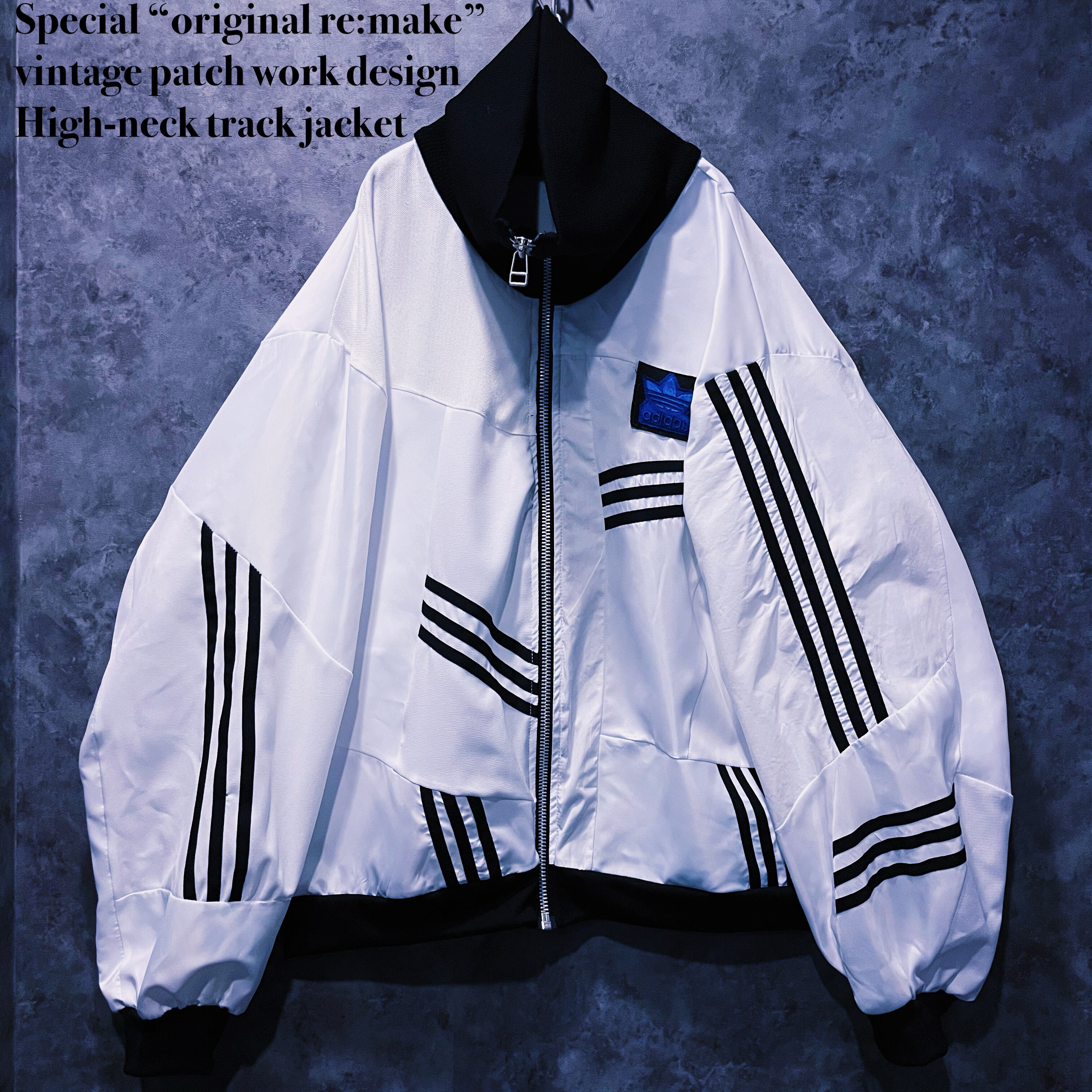 【doppio】Special “original re:make” vintage patch work design High-neck track jacket