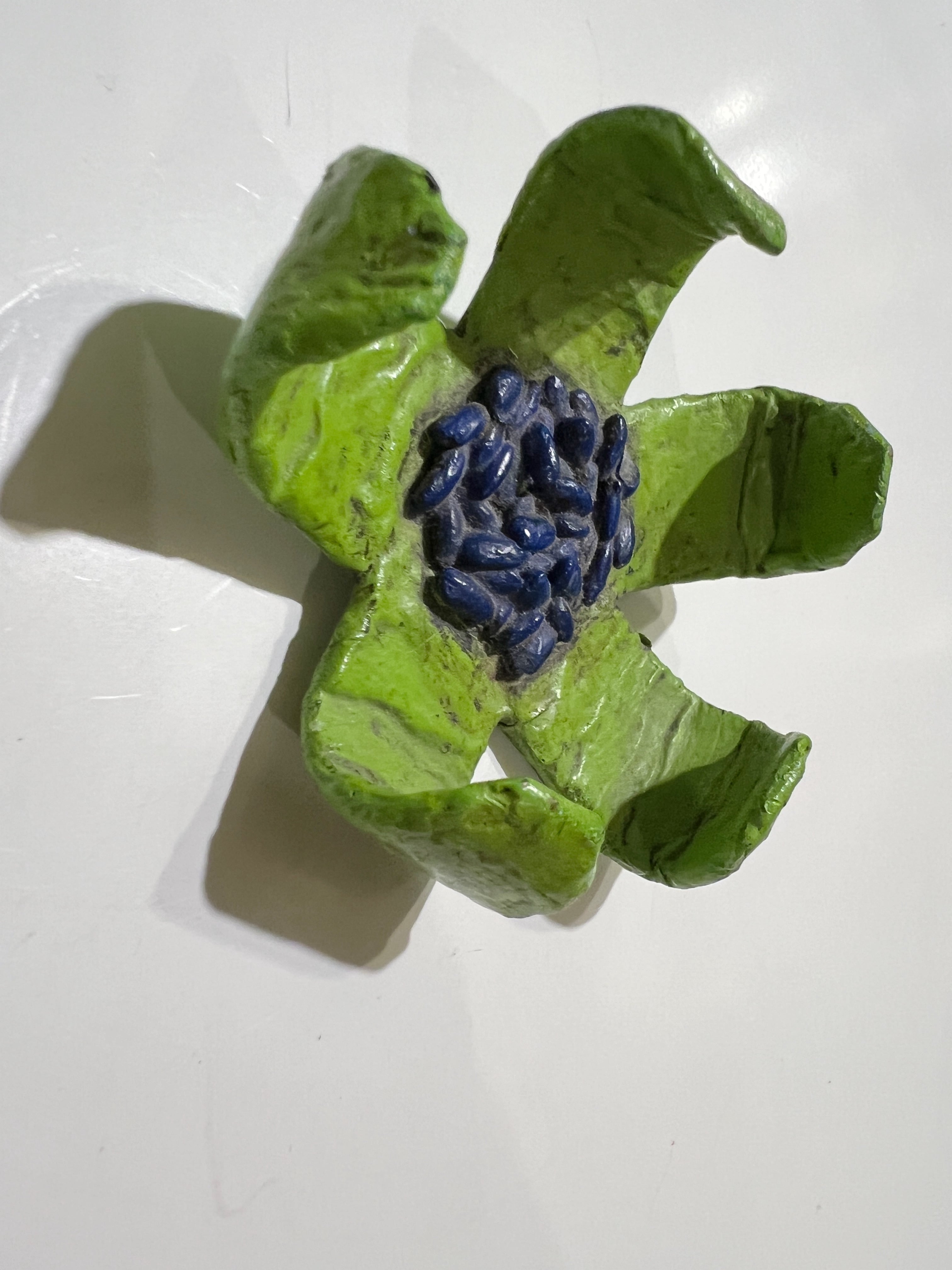 80s -90s handmade floral brooch